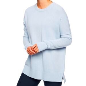 Athleta Perspective Wool Cashmere Crew Neck Sweater Size Small Blue 383723 $178